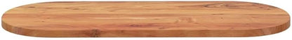 Acacia Butcher Block Table Top 39.4x15.7 in Oval Solid Wood Countertop Kitchen Dining Desk Surface Natural Finish Easy DIY Upgrade for Dining Room Studio Apartment Tiny Home