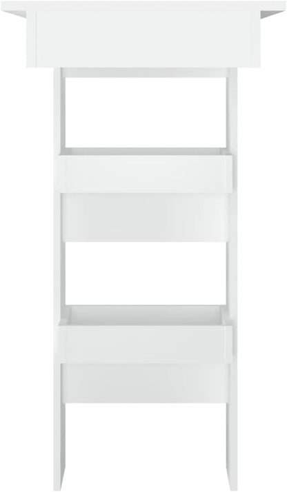Wall-Mounted Bar Table White 40.2" Rectangular Drop-Leaf Breakfast Counter for Small Kitchen Dining Room Apartment Space-Saving Modern Matte Finish Engineered Wood