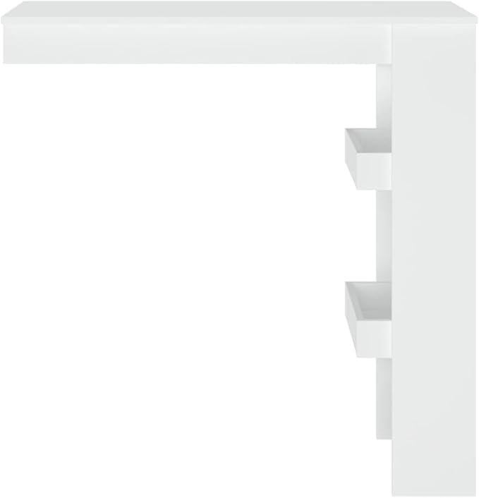 Wall-Mounted Bar Table White 40.2" Rectangular Drop-Leaf Breakfast Counter for Small Kitchen Dining Room Apartment Space-Saving Modern Matte Finish Engineered Wood