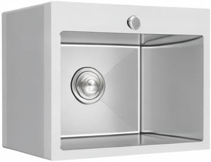 20-inch Drop in Kitchen Sink, TSIBOMU Stainless Steel Single Bowl Small Kitchen Sink Brushed Nickel,D20"xW16"xH9"