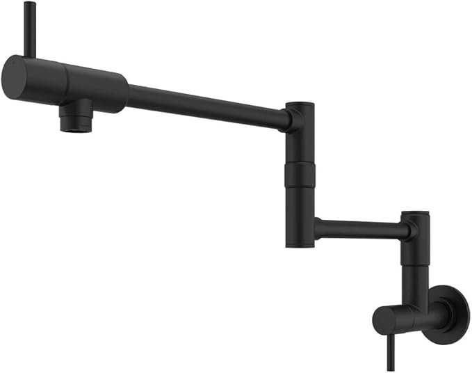 Pfister Lita Pot Filler Kitchen Faucet, 2-Handle, Wall Mounted, Single Hole, Matte Black Finish, GT533PFB