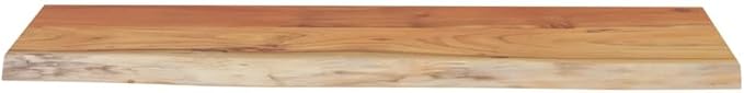 Solid Acacia Wood Live Edge Shelf Wall Mounted for Decorative Items with Shelf Supporting 165.3 lbs, Rustic Wall for Living Room, Brown Acacia Wood 31.5 x 11.8 x 1.0 Inches