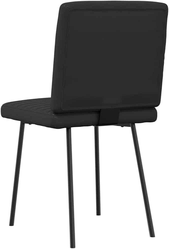 2-Pack Black Faux Leather Dining Chairs Modern Farmhouse Design with Metal Frame, Sturdy Kitchen Chairs for Dining Room Living Room Comedor