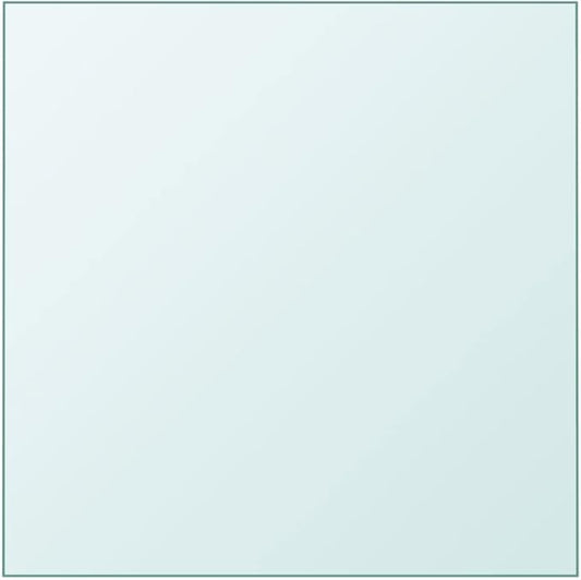 Square Tempered Glass Table Top 24 x 24 in Modern Clear Surface for Coffee Dining Desk Workbench Indoor Outdoor Use