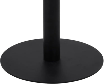 Round Bistro Table 31.5 Inch Dark Brown MDF Top with Steel Base Counter Height Narrow Dining Table for Small Spaces Kitchen Cafe