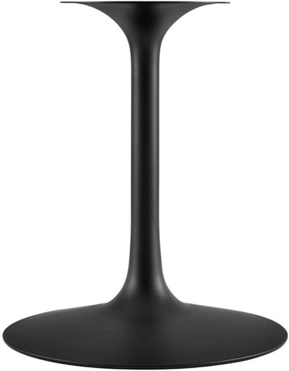 Modway Lippa 54" Oval-Shaped Mid-Century Modern Dining Table with Artificial Marble Top and Black Base