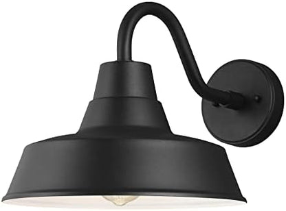 Sea Gull Lighting Barn Light-1 Light Medium Outdoor Wall Lantern in Traditional Style-12 Inch Wide by 10.63 Inch high-Black Finish-Incande