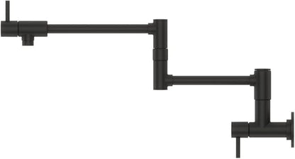 Pfister Lita Pot Filler Kitchen Faucet, 2-Handle, Wall Mounted, Single Hole, Matte Black Finish, GT533PFB