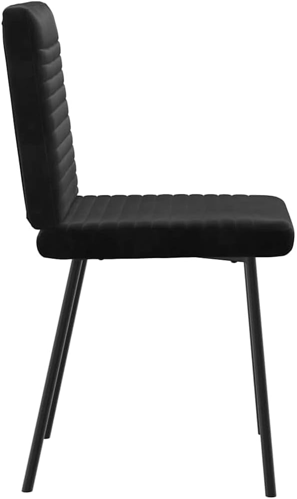 2-Pack Black Velvet Dining Chairs Modern Accent Chairs with Metal Frame, Soft Foam Seat for Kitchen Living Room Bedroom Vanity