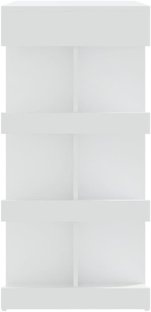 White Bar Table with Storage Rack 39.4in Long x 19.7in Wide x 40.0in High Engineered Wood Matte Finish Modern Design for Kitchen Dining Room Home Bar and Small Spaces