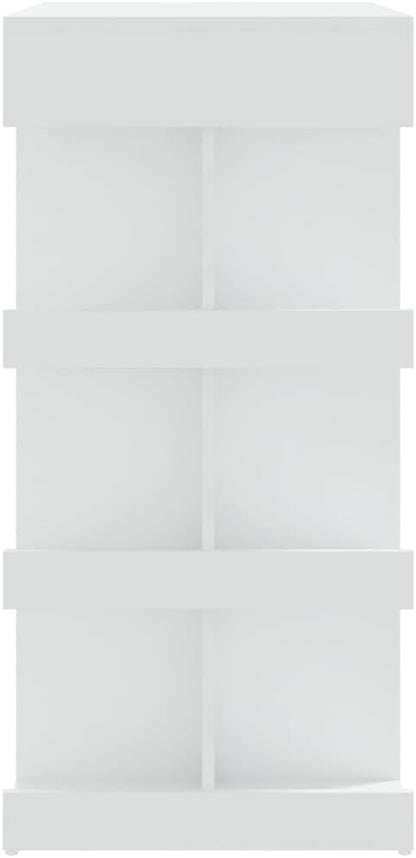 White Bar Table with Storage Rack 39.4in Long x 19.7in Wide x 40.0in High Engineered Wood Matte Finish Modern Design for Kitchen Dining Room Home Bar and Small Spaces