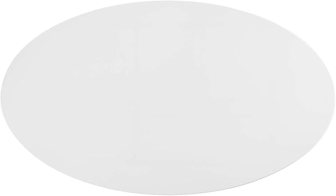 Modway Lippa 48" Mid-Century Modern Dining Table with Oval Top and Pedestal Base in White
