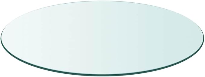 31.5 in Round Tempered Glass Table Top, Polished Synthetic Glass Dining Surface, Scratch-Resistant & Sturdy for Patio, Kitchen, Office Modern Replacement Tabletop, Easy Wipe Clean