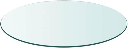 31.5 in Round Tempered Glass Table Top, Polished Synthetic Glass Dining Surface, Scratch-Resistant & Sturdy for Patio, Kitchen, Office Modern Replacement Tabletop, Easy Wipe Clean
