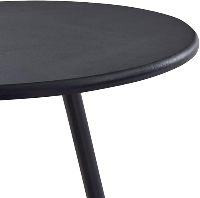 Black MDF Bar Table with Steel Frame 23.6 x 42.3 Inches, Compact Indoor Dining Table for Kitchen, Seats Up to Four People, Modern Design with Sleek Surface and Sturdy