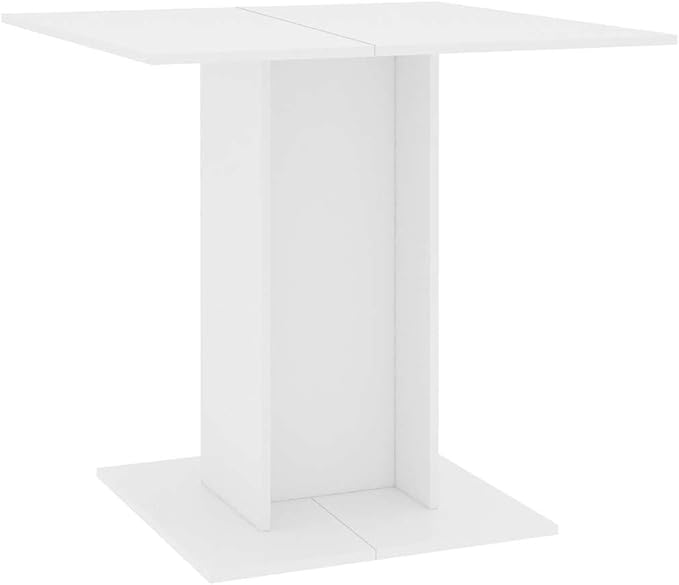White Engineered Wood Dining Table, Square Modern Kitchen Dinner Table for 4 People, 31.5 Inch Simple Design for Dining Room, Easy Assembly