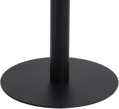 Simplistic Bistro Dining Table, Dark Brown MDF Top, Black Steel Legs, 31.5" Square, Indoor Kitchen Dinner Table for 2, Modern Design