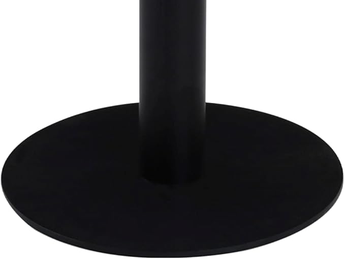 Round Bistro Table Dark Brown Matte Wood-Top 23.6" Small Dining Table for 2 with Black Steel Legs Indoor Outdoor Kitchen Coffee Bar Use