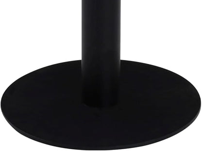 24 inch Small Round Bistro Table Dark Brown MDF Top Black Steel Legs Modern Dining Sets for Indoor Outdoor Cafe Bar Kitchen Spaces