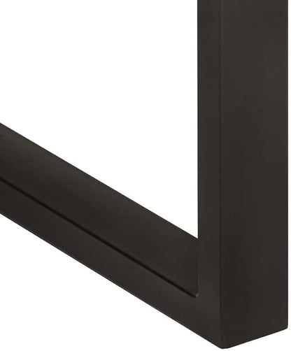 Small Dining Table Solid Acacia Wood & Black Iron Frame Industrial Rectangular Kitchen Table for 4, 43.3 x 19.7 x 29.9 in Rustic Modern Design for Apartment Condo Kitchen