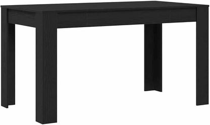 Dining Table 55"x29" Black Oak Poly Rattan Kitchen & Dining Room Table with Steel Frame Easy Assembly Patio Outdoor Table for Garden Terrace