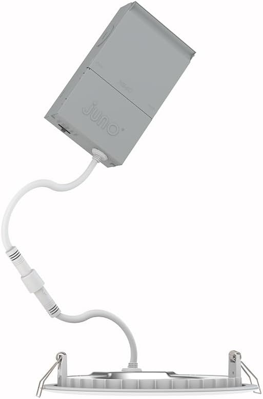 Juno LED Recessed Lights 6 Inch Round Wafer Downlight, 5-in-1 Switchable White Color Temperature, 120 Volts, 6-Inch Ultra-Thin Flat Trim, Matte White, 4-Pack (WF6 SWW5 90CRI MW CP4 M2)