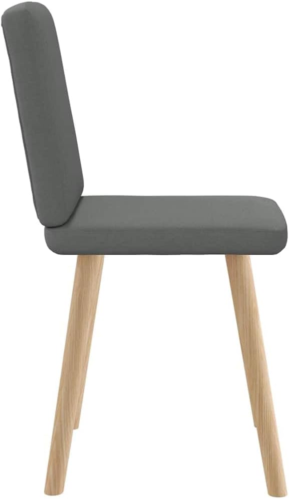 Modern Dining Chairs 2-Pack Dark Gray Fabric Upholstered Accent Chairs with Metal Frame for Kitchen, Living Room, Bedroom – Comfortable Seating & Sturdy Construction