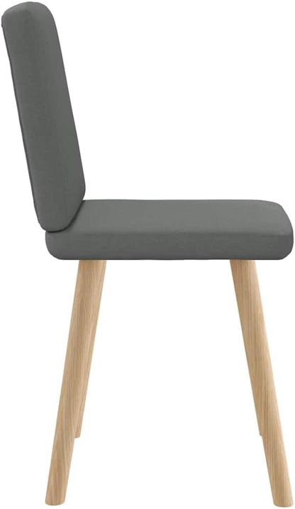 Dark Grey Dining Chairs Set of 2 with Memory Foam Cushions, Solid Rubber Wood Modern Furniture for Dining Room Kitchen