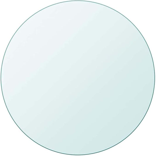 Round Tempered Glass Table Top 19 7 in Clear Modern Replacement for Coffee Dining Desk Patio Indoor Outdoor