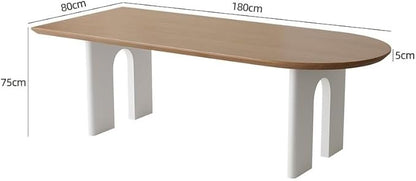 Dining Room Table Solid Wood Island Table Restaurant Dining Rectangular Wall-Mounted Oval Home Desk Large Plate Living Room Furniture(180cm)