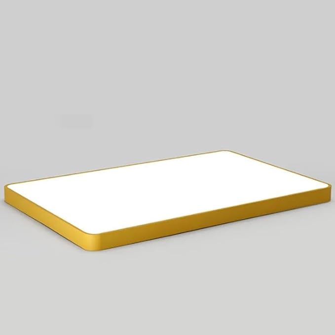 LED Ceiling Light Fixture,16 * 24 Inch Modern Rectangle Recessed Ceiling Lights,Dimmable Light,48W Yellow Close to Ceiling Lighting Flush Mount Living Room Bedroom,3000K-6000K
