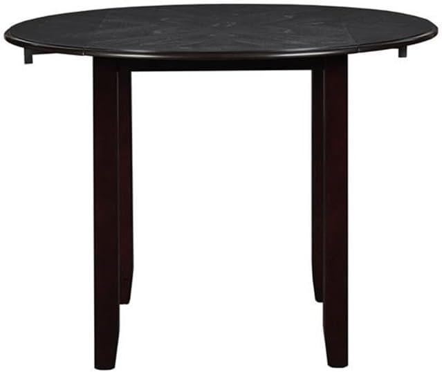 New Classic Furniture Gia 3-Piece Drop Leaf Dining Table Set with 2 Chairs, 42-Inch, Ebony