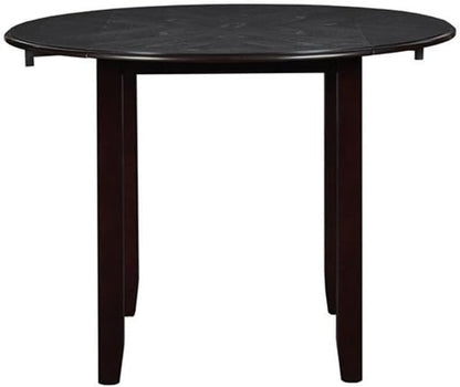New Classic Furniture Gia 3-Piece Drop Leaf Dining Table Set with 2 Chairs, 42-Inch, Ebony