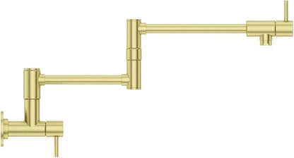 Pfister Lita Pot Filler Kitchen Faucet, 2-Handle, Wall Mounted, Single Hole, Brushed Gold Finish, GT533PFBG
