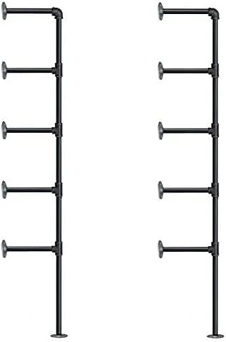 FOF FRIEND OF FAMILY(14" Deep,2Pcs Industrial Retro Wall Mount Iron Pipe Shelf,DIY Open Bookshelf,Hung Bracket,Home Improvement Kitchen Shelves,Tool Utility Shelves, Office Shelves,Bookshelves