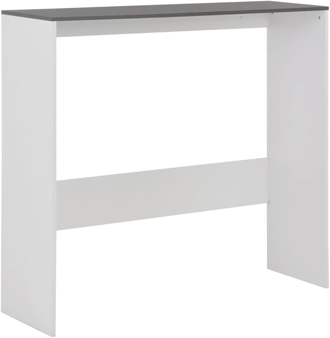 White Bar Table for Kitchen Dining, Engineered Wood Bar Height Island Table, Adjustable for Small Spaces