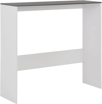 White Bar Table for Kitchen Dining, Engineered Wood Bar Height Island Table, Adjustable for Small Spaces