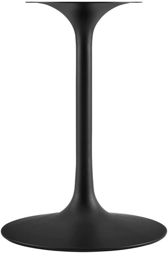 Modway Lippa Mid-Century Modern 36" Round Artificial Marble Dining Table in Black White