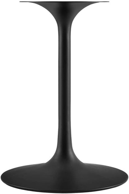 Modway Lippa Mid-Century Modern 36" Round Artificial Marble Dining Table in Black White