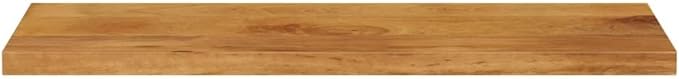 Solid Mango Wood Table Top 80 x 20 in Rectangular Butcher Block Surface Stained Brown Rustic Dining Desk Counter for Kitchen Office Studio