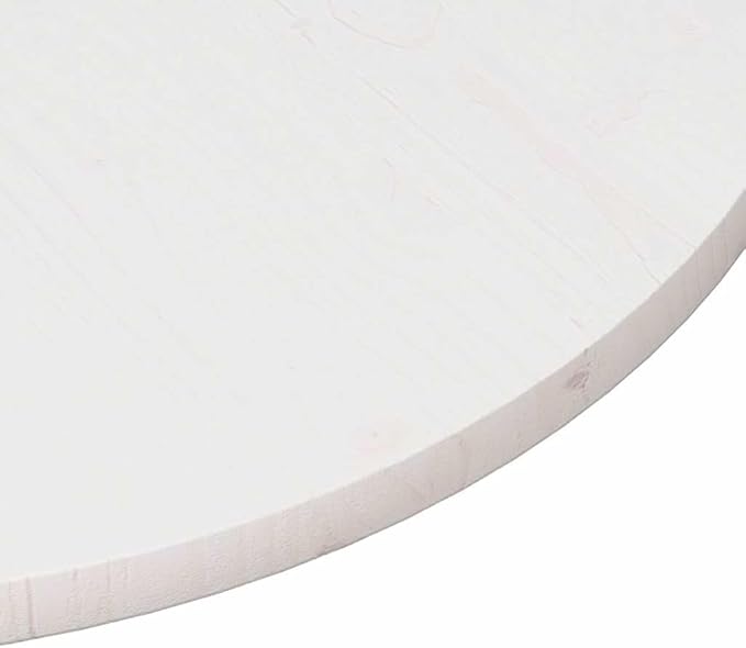 35.4-inch Round Dining Table Top, Solid Pine Wood Table Replacement Surface, Matte White Finish for Kitchen, Living Room, and Casual Coffee Nook