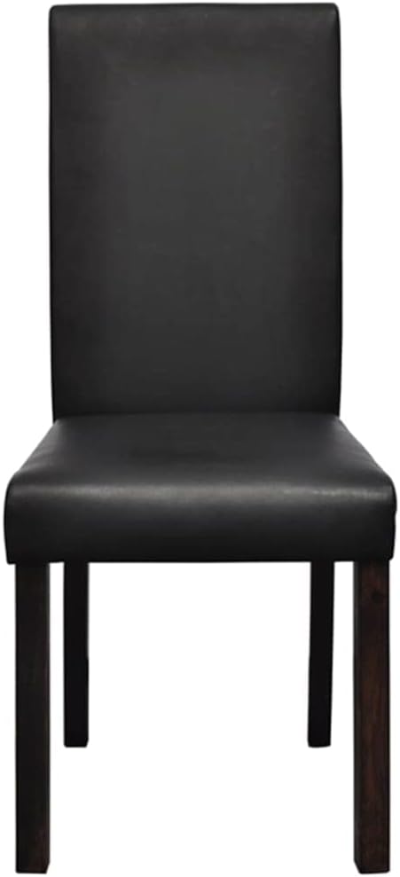 4-Piece Black Faux Leather Dining Chairs Set with Thick Padding, Modern Farmhouse Kitchen Furniture for Dining Room, Comfortable Accent Chairs