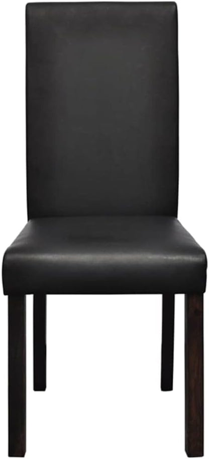 4-Piece Black Faux Leather Dining Chairs Set with Thick Padding, Modern Farmhouse Kitchen Furniture for Dining Room, Comfortable Accent Chairs