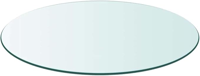 Round Tempered Glass Table Top 19 7 in Clear Modern Replacement for Coffee Dining Desk Patio Indoor Outdoor