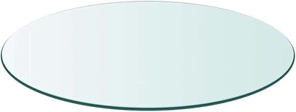 Round Tempered Glass Table Top 19 7 in Clear Modern Replacement for Coffee Dining Desk Patio Indoor Outdoor