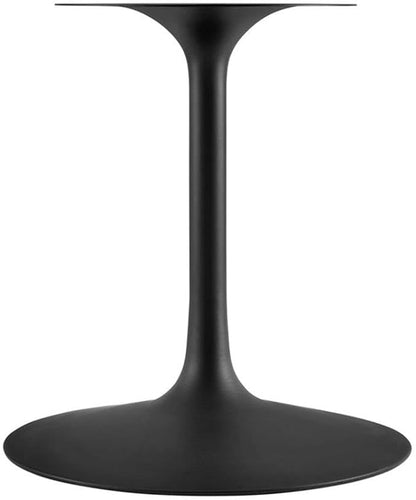 Modway Lippa 78" Oval-Shaped Mid-Century Modern Dining Table with Artificial Marble Top and Black Base