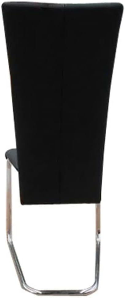 Modern Dining Chairs 4-Piece Set Black Faux Leather Upholstery with Chrome Metal Feet for Kitchen Dining Room Farmhouse Furniture