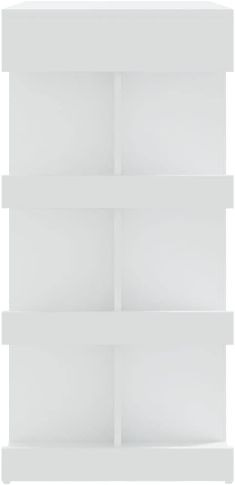 White Bar Table with Storage Rack 39.4x19.7x40 Inch Narrow Counter Height Modern Engineered Wood Kitchen Island Table for Kitchen Island Breakfast Nook