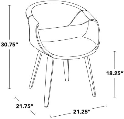 Upholstered Faux Leather Dining Chairs Set of 2, Kitchen Island Chairs with Black Padded Seat and Zebra Wood Bent Wood Legs for Dining Room Living Room