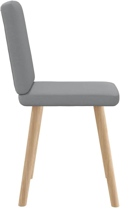Modern Fabric Dining Chairs 2 PCS Light Gray with Comfortable Foam Seats - Sturdy Metal and Wood Frame for Kitchen Living Room Furniture